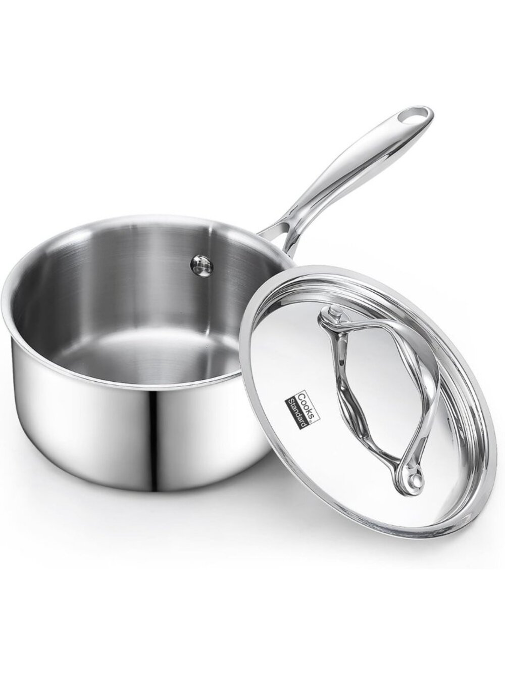 1.5 Quart Multi-Ply Clad Stainless Steel Saucepan with Lid - Durable Cookware